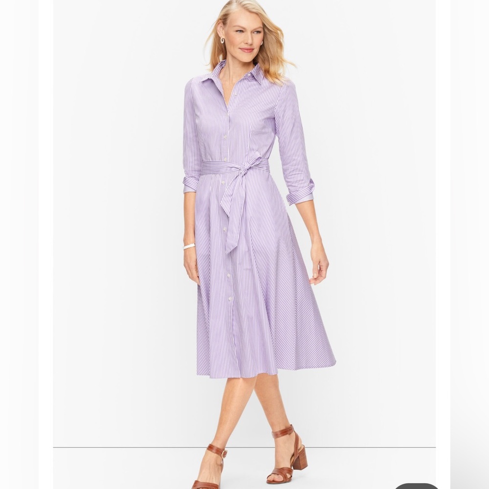 Talbot Purple Striped Shirt Dress